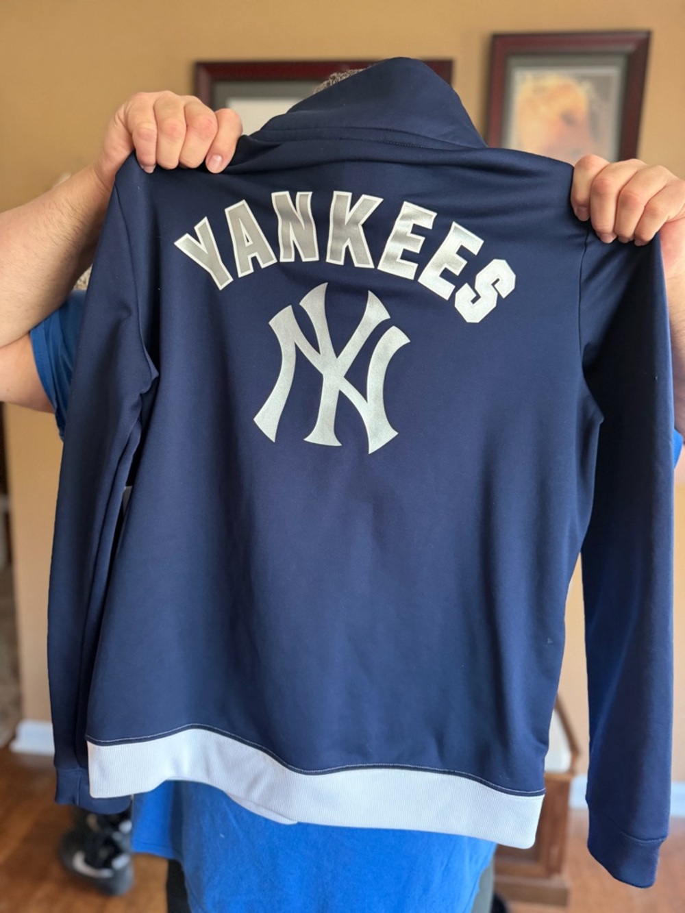 Victoria Secret Pink brand New York Yankees Navy Zip-Up Jacket with White Logo.